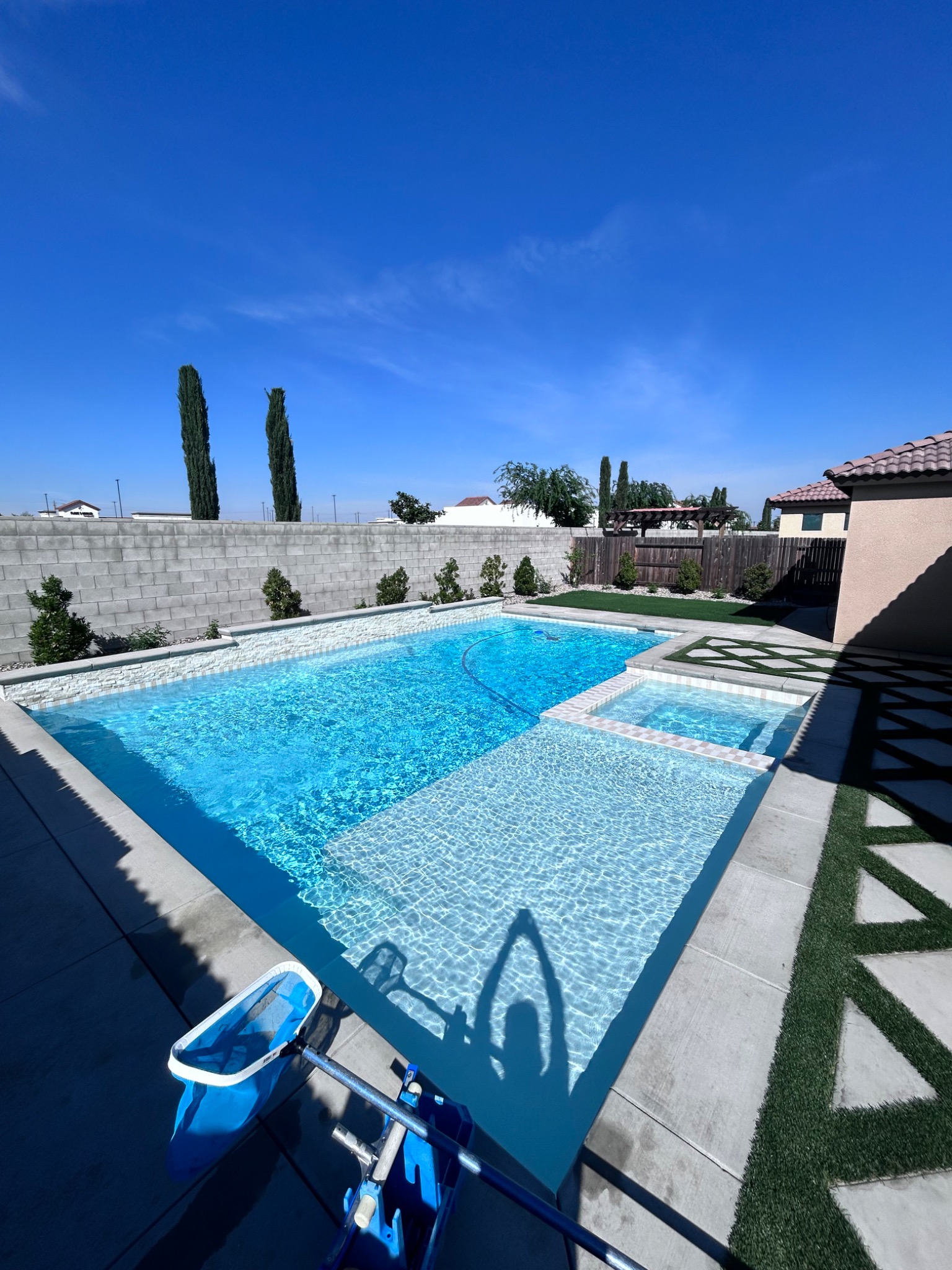 Clean residential swimming pool