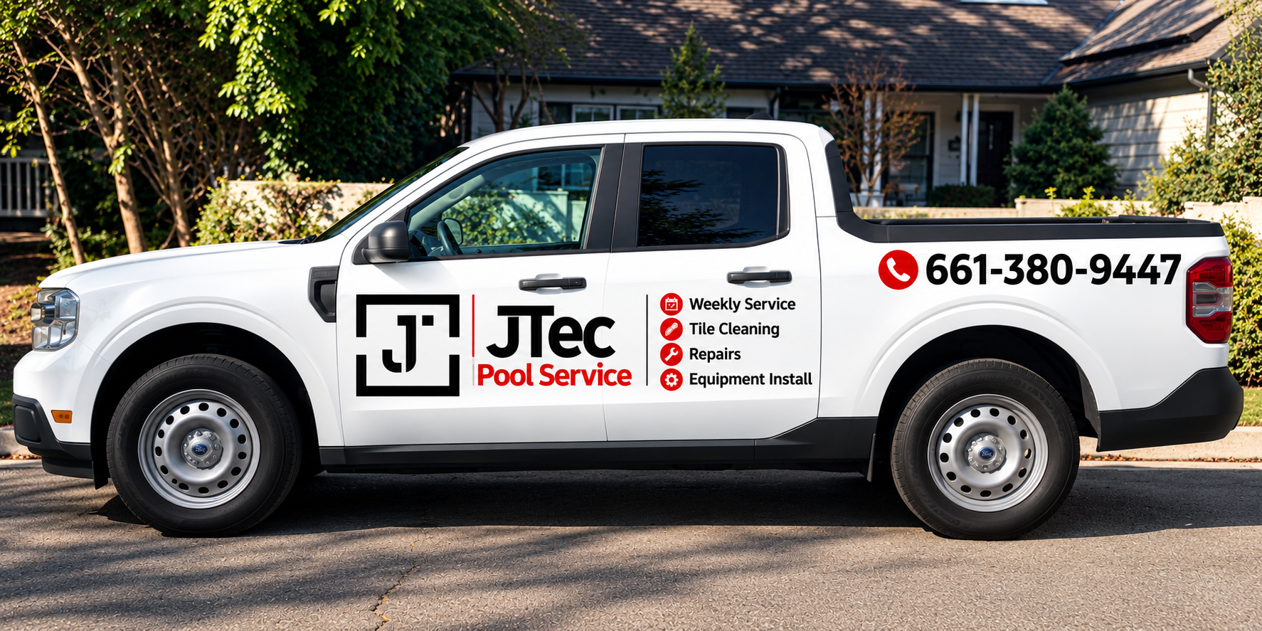 JTec branded pool service truck